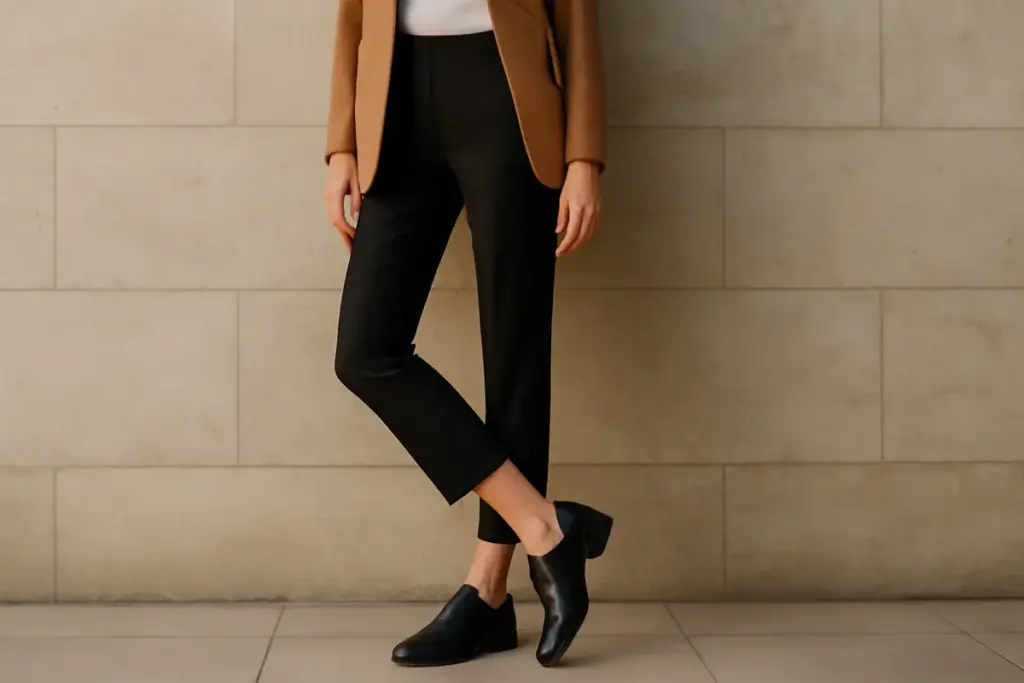 Scarpe stringate donna e pantaloni cropped: l’abbinamento che allunga la gamba