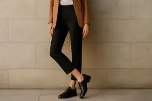 Scarpe stringate donna e pantaloni cropped: l’abbinamento che allunga la gamba