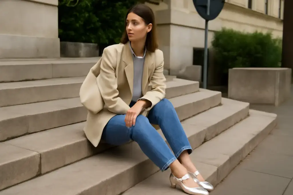 Scarpe argentate: quando sceglierle per look da giorno e come abbinarle senza errori